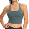 Lemedy Damen Racerback Sport-BH Abnehmbar Gepolstert Workout Yoga Crop Tank Top, Grau / Grün, small