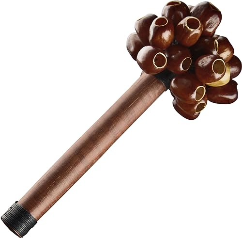 Sonic Energy Pala Nussschalen Shaker – Ca. 23 cm – Soundeffekt-Instrument für Therapie und Percussion – Mit Stabgriff (SPH)