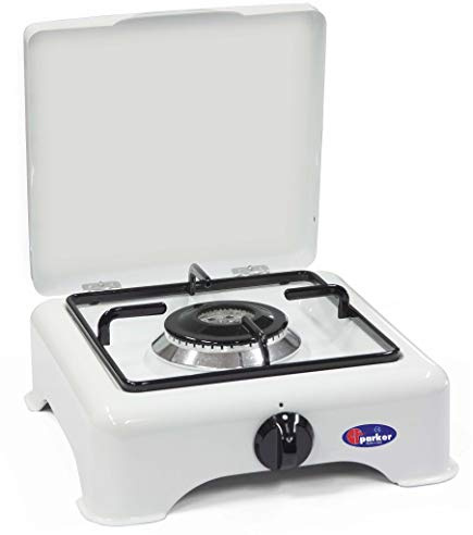 Parker Fornello 1 fuoco a gas GPL per uso esterno Made in Italy completo di 1,5 mt. di tubo gas - fascette stringitubo e regolatore di pressione - 5321/GP/C
