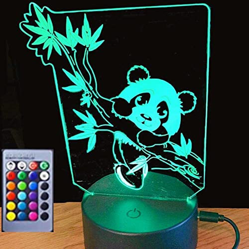 Jinson well 3D Panda led nacht licht Lampe optische Illusion Nachtlicht 16 Farbwechsel Tisch Schreibtisch Dekoration Lampen mit Acryl USB Spielzeug