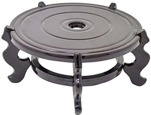 Circular Wooden Vase Base, Stable Home Decoration Display Stand for Fish Tank/Plant/Statue/Lamp/Teapot 10in