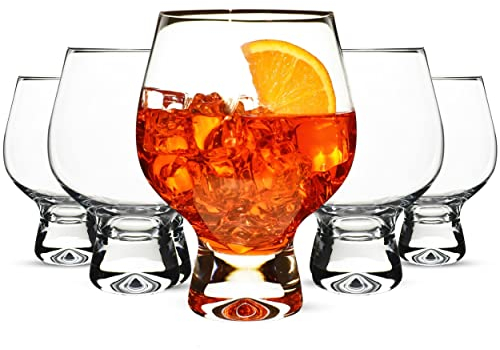 B.BOHEMIAN 4-teiliges Aperol Cocktailgläser 540ml Handgefertigt & Exklusiv Glas set | Aperolglas Doppelglaskonstruktion für Unzerbrechlichkeit für Bar-Party, Feiern, Empfänge, Bankette
