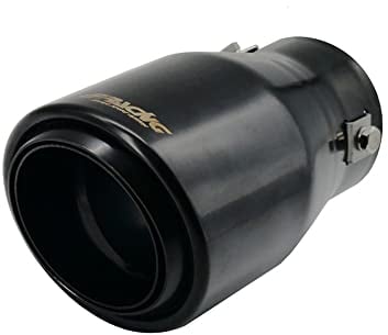 Simoni Racing Auspuffblende Rund/Schräg Edelstahl Schwarz - Ø90xL150mm - Anschluß 39->64mm