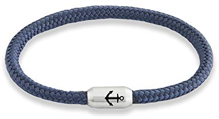 Paris Montana Anker Gravur Segeltau Unisex Armband Geflochten Handmade Hochwertiger Magnetverschluss Durchmesser 6mm Längen 19 cm Bis 24 cm (22.00, Sky)