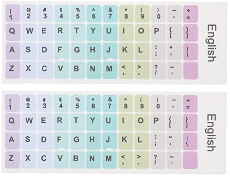 Tastaturaufkleber für Laptop Keyboard, 2 Blatt Abs zum Ersetzen | Englische Buchstaben, Selbstklebend ohne Klebereste, zum Auffrischen Abgenutzter Tasten