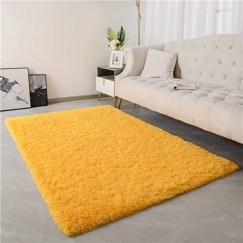 SAMCRY Flauschiger Shag-Pelz-TeppichPlüsch-Überwurf-Teppich Wohnzimmer-Teppich Indoor Home Floor Carpet Rugs-Orange,200cm x 300cm