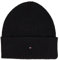 Tommy Hilfiger Damen Strickmütze Essential Flag Wintermütze, Schwarz (Black), Onesize