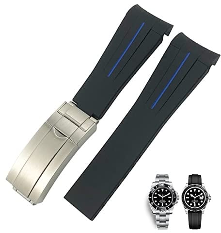 AEMALL 20 mm 21 mm gebogenes Ende Gummi Silikon Armband Für Rolex Submariner 20mm GMT Yacht-Master Daytona Deepsea Weiches Armband