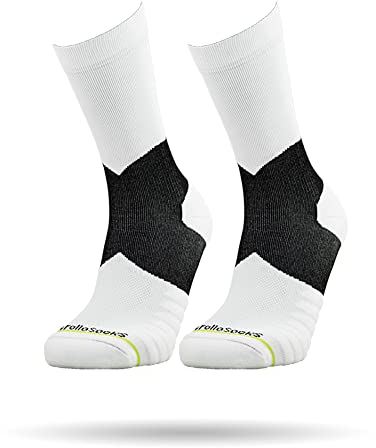 ROLLO SOCKS Team 5.0 White 2er Pack - Laufsocken mit gezielter Kompression, Running, Sprunggelenk stützend, Bandage Fußgelenk, Sportsocken, Für jeden Sport geeignet, Größe S (36-39)