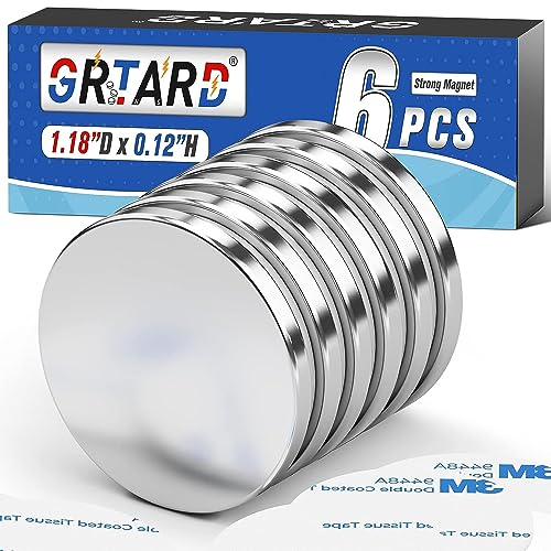 Grtard 6Pack Neodym-Magnete,Super Starke Neodym-Scheibenmagnete, Magnete Stark, 30 x 3 mm Silber Neodym Magnete Extra Stark