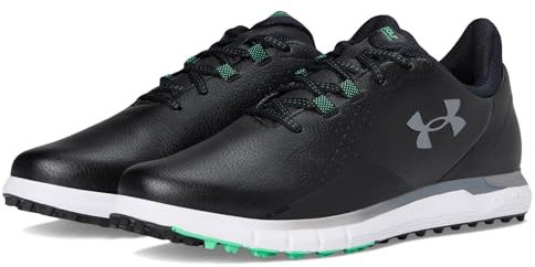 Under Armour Men's Drive Fade Spikeless Golf Shoe, (001) Black/Black/Titan Gray, 12