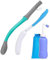 Fanwer Toilet Aids Set for Wiping - Long Handle Butt Wiper for People Overweight, Elderly and Disabled, Bottom Buddy Wiping Aid for Bathroom (4PCS Personal Hygiene Kit)
