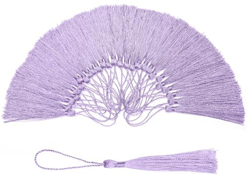 YMJD 100 Pz Nappe Viola 13cm per Decorazioni, Segnalibri, Souvenir - Mini Nappa in Filo di Seta per Creazione di Gioielli e Accessori Artigianali Fai Da Te