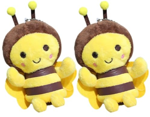 2 Stück Plüsch Bienen Schlüsselanhänger - Süße Cartoon Bienen Anhänger Für Taschen Rucksäcke Dekoration Und Geschenke Perfekt Für Kinderzimmer Und Party
