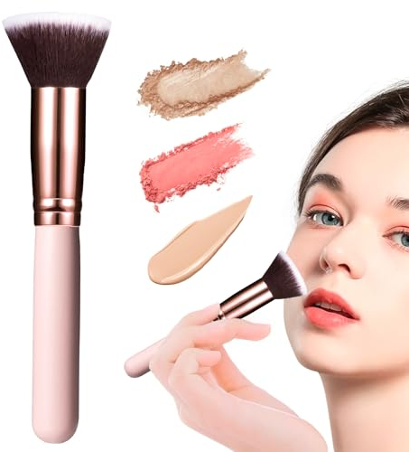 Pinceau Fond de Teint Pinceau Fond de Teint Fluide Pinceau de Maquillage Pinceau Contouring Poils Synthétiques pour le Mélange Liquide, Poudre, Blush, Crème ou Poudre Cosmétique Sans Défaut
