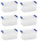 Acan Tradineur - Pack de 6 Cajas de Almacenamiento - Fabricado en plástico - Contenedor para almacenar juguetes, Libros, ropa, mantas - N.º 26-15,5 x 34 x 22,5 cm - 8 Litros