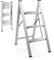 COSTWAY Trittleiter Stehleiter, Aluminium Klappleiter bis 150 kg, Klapptritt Klappbar & rutschfest, Leiter Tritthocker Haushaltsleiter, für Zuhause Büro Garage, Silber (3-Stufen 44x65x89 cm)