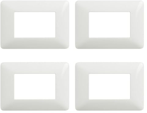 BRATEK 4 Placchette compatibili per frutti Matix 3 Moduli, Placche per frutti elettrici
