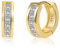 Gold Ohrringe Damen, Kleine Creolen Hypoallergen Kleine Dicke Creolen Glitzer Zirkonia Runde Ohrringe Klein Huggie Runde Ohrring Klobige Ohrring Geometrie Damen
