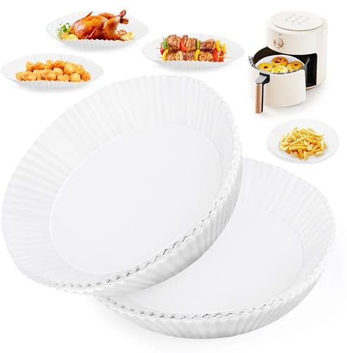 Papier Sulfurisé Rond pour Air Fryer,Antiadhésive Disposable Paper Liner Accessoires Air Fryer,pour friteuse sans huile 5 à 8 litres - Idéal pour la cuisson saine