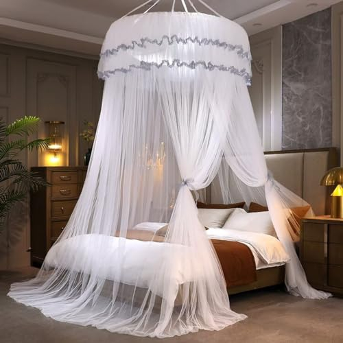 BohrenCL Moskitonetz Bett für Doppelbett Einzelbett, Moskitonetz Betthimmel, Bettvorhang, Baldachin Kinderzimmer, Hängendes Bettnetz