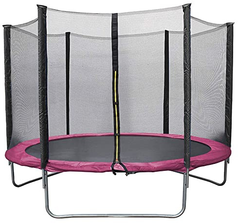 Gartentrampolin, Outdoor-Trampolin für Kinder, 4/5/6 Füße, rundes Gartentrampolin, Kapazität 100-160 kg (schwarz + rosa, 183 x 183 x 225 cm)