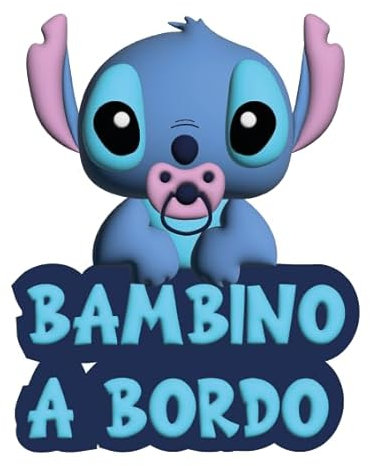 Simpatica Creatura Blu Adesivo Bambino a Bordo in Vinile Facile da Attaccare