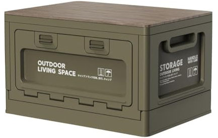 Outdoor-Aufbewahrungsbox, Camping-Klappbox, Camping-Organizer, Auto-Kofferraum, Aufbewahrungsabdeckung, Holzdeckel, Industrie-Stil, Deckel, Behälter, Campingbox, Aufbewahrungsdeckel, Kunststoffbox,