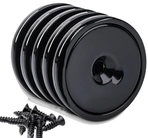 Schwarz Neodym Magnete mit Loch, 16mm Extra Starke Magnete Rund, Magnete Stark zum Schrauben, Magnete mit Loch zum Aufhängen, Runder Magnet zur Befestigung und zum Halten Von Werkzeugen, 5 Stück
