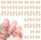 100 Pcs Aurora Bow Nail Charm, Bowknot Nail Accessories, Resin Cute Nail Rhinestone Glitter, 3D Mix Styles Nail Decoration Kits for Nail Art, Craft and Decoration(Gold)