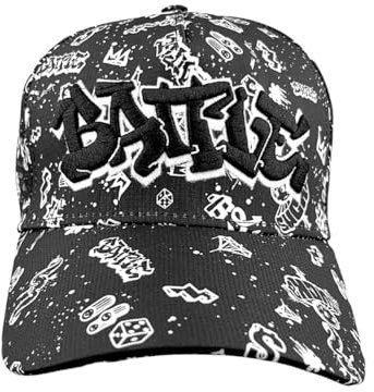 Battle Graffiti-Trucker-Mütze, feuchtigkeitsableitend, atmungsaktiv, 3D-Logo, 3 Farben, Schwarz, Einheitsgr��e