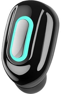 SLuB Auricular inalámbrico Bluetooth 5.3 Auricular de un Solo oído Ultra Compacto Operación Multifuncional Llamadas inalámbricas Resistente al Sudor para iPhone/Android(Negro)