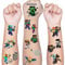 ROMANVIC Tattoo Kinder, 8 Blätter Minecraft Temporäre Tattoo Aufkleber Set für Mädchen Jungen Kindertattoos Wasserdicht für Geburtstagsgeschenke Kindergeburtstag Mitgebsel Festival Party Deko