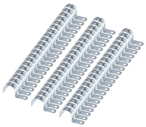 sourcing map 100pcs Conduit Clamp, EMT One-Hole Strap, U Tube Pipe Clamp, 40mm 1 9/16-Inch Pipe Dia, 8mm 5/16 Inch Hole Dia Rigid Pipe Strap, U Shaped Bracket for Tube Hose Wire Cord Fixing