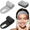 LOPHE Haarband für Make Up, 2 Stück Set Kosmetik-Haargummis mit Klettverschluss, Verstellbarer Haarriemen, Geeignet für Sport, Duschen und Make-up(Grau + Schwarz)