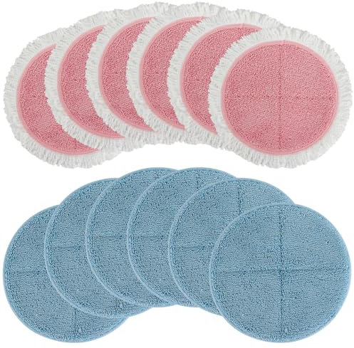 BeiLan Electric Mop Pads Spin Wave Replacement - 12 Pack Electric Mops for Floor Cleaning - 7.28inch Spin Replacement Mop Pads (7.28inch-12Pack)