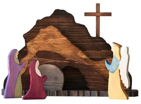 Osterkrippe Holz 4 Verschiedene Designs Osterszene Osterdeko Aus Hochwertige Ostern Dekoration Für Zuhause Kirche Oder Gemeinde (C)