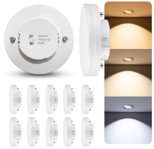 SSC-LUXon 10 Stück LumiFLEX GX53 LED Lampen 3-in-1 Weißtöne per Schalter einstellbar - LED Spot Strahler Ersatz zum Wechseln 230V