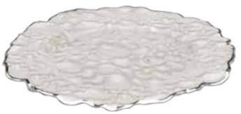 Plateau Dogale Venise Irrégulière en verre perle et argent – Grande pièce de table design Ø40 cm avec forme organique faite à la main, assiette de service de luxe, idée cadeau de mariage