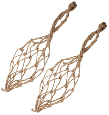 GARVALON 2pcs Portable Twine Rope Wine Bottle Holder Bag Vintage Style Wine Jar Carrier Net Bottles Case for Travel and Storage