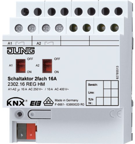 Jung 2302.16REGHM KNX Schaltaktor 2-Fach