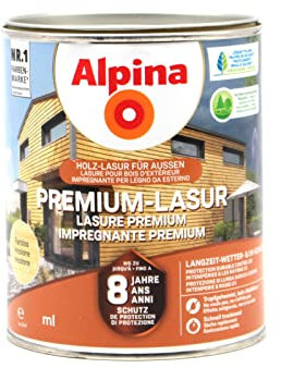 Alpina Premium Holzlasur 0,75L Wetterschutzlasur für Außen eiche