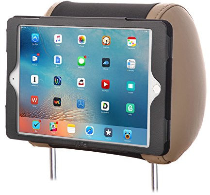 TFY - Soporte de piel para reposacabezas de coche para iPad Air, color negro