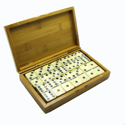 GMMH Domino in Holzbox, Geschenkbox Dominosteine Dominospiel Gesellschaftsspiel