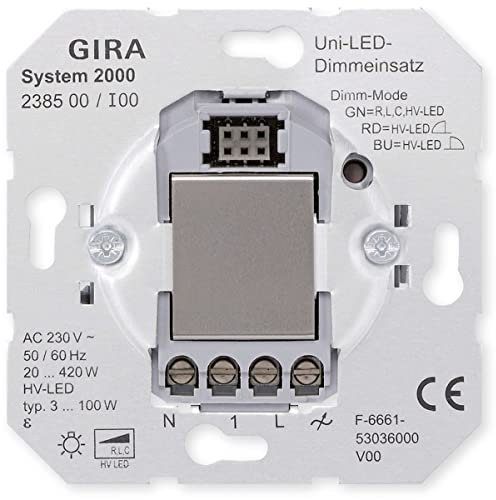 Gira 238500 Universal Dimmeinsatz (Tastdimmer) für LED-Lampen Typ 3-100W