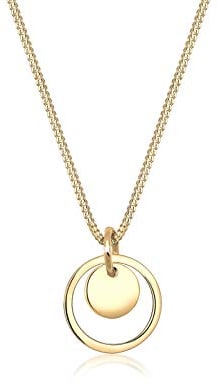Elli Women Circle Geo Trend 925 Sterling Silver Gold Plated