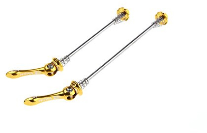 MOWA Road Bicycle Bike Ultralight Titanium Axle Wheel Hub Front and Rear Quick Release QR Skewer Set (Gold)