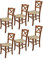 Tommychairs - Set 6 chaises Cross pour Cuisine, Bar et Salle à Manger, Robuste Structure en Bois de hêtre peindré en Couleur Noyer Clair et Assise rembourrée et revêtue en Tissu Couleur Chanvre