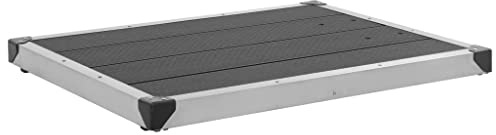 vidaXL Plato de Ducha de Jardín Bases Exterior Panel Torre Sistema Aire Libre Playa Baño Piscina Accesorio WPC Acero Inoxidable Gris