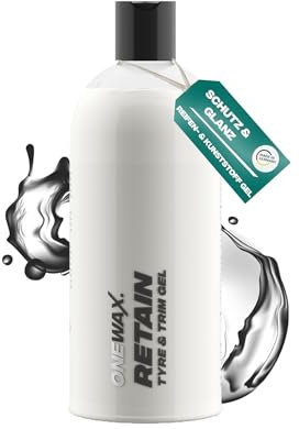 OneWax Retain Reifenpflege Gel 500ml – Auto Kunststoff auffrischen, Reifen Glanz & Schutz, für gepflegte Reifen und Kunststoffoberflächen (1 STK)